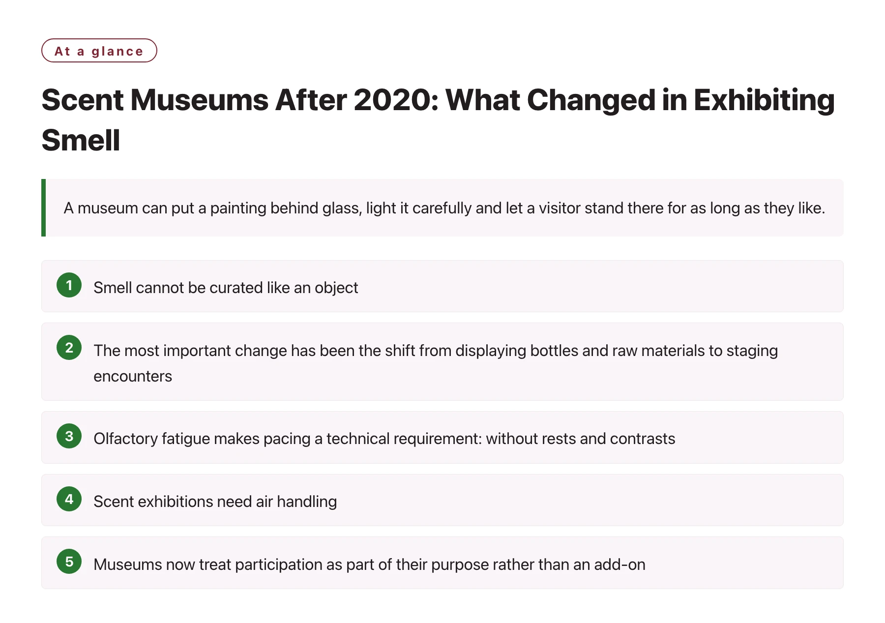 Scent Museums After 2020: What Changed in Exhibiting Smell——全文要点速览